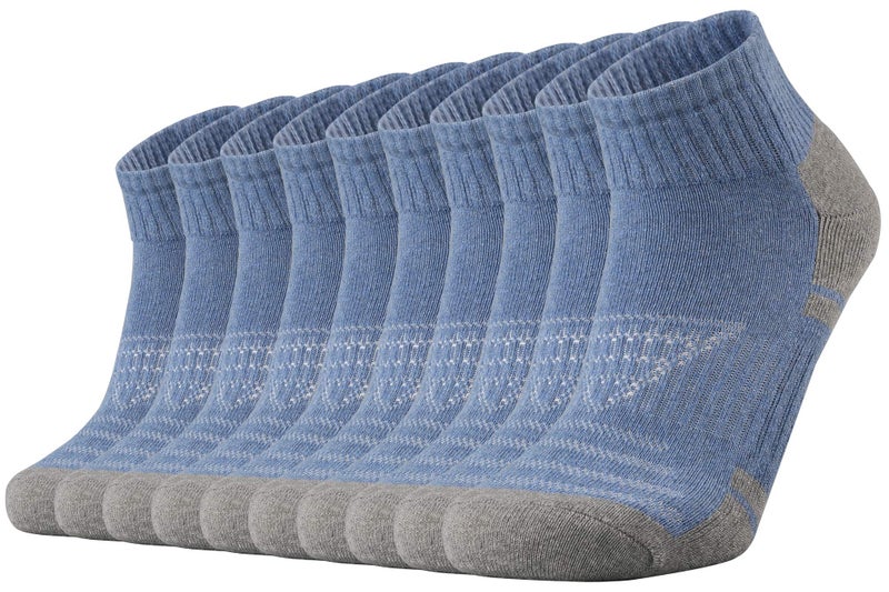 Ortis Low Cut Quarter Socks for Men Cotton Cushion Moisture Wicking Mesh Ventilating Running Training(Denim L) - Image 1